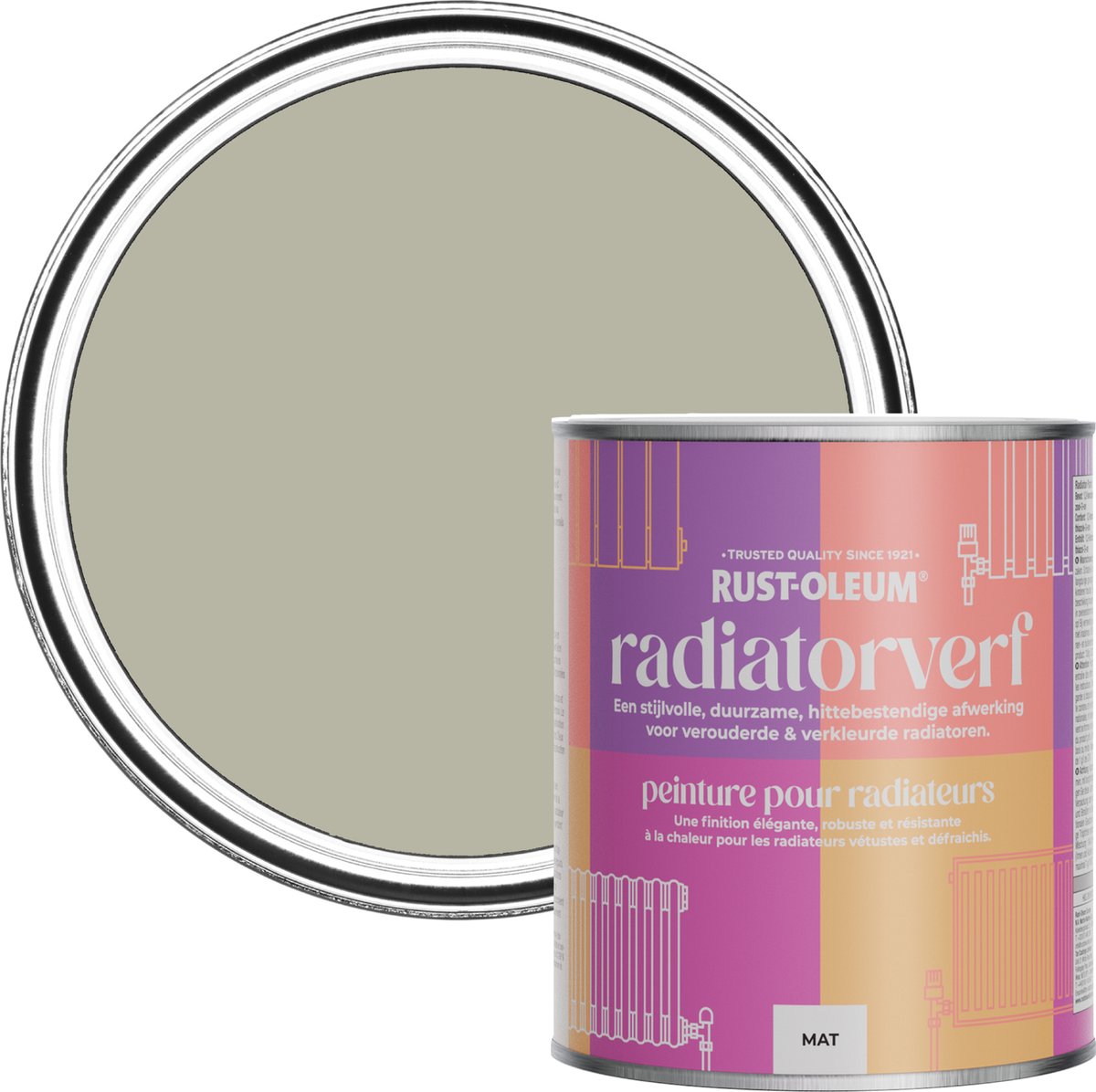 Rust-Oleum Grijze Radiatorverf - Tanglewood 750ml