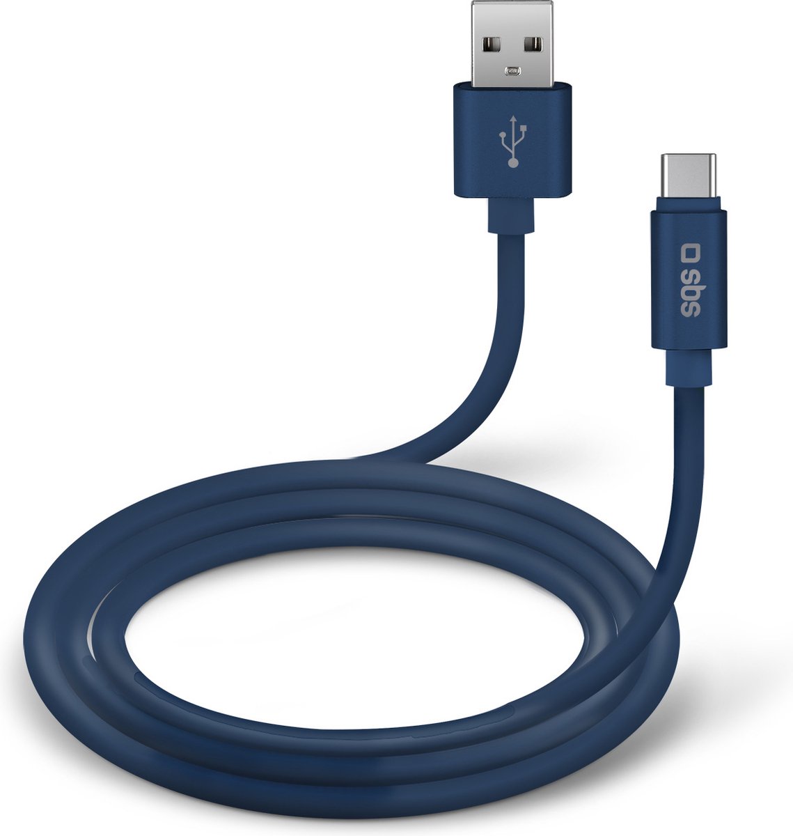 SBS TECABLPOLOTYPECB USB-kabel USB 2.0 1 m USB A USB C Blauw