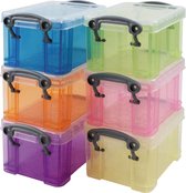 Really Useful Boxes Boîte de rangement set de 6 x 0,33 litres couleurs assorties