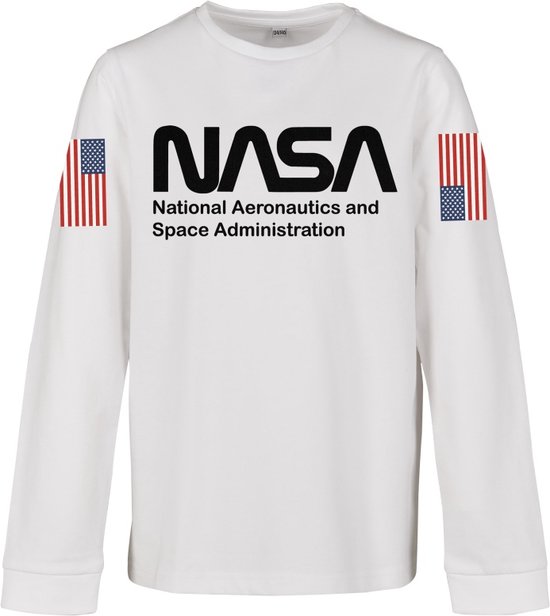 Mister Tee NASA - NASA Worm Kinder Longsleeve shirt - NASA - Kids 158/164 - Wit