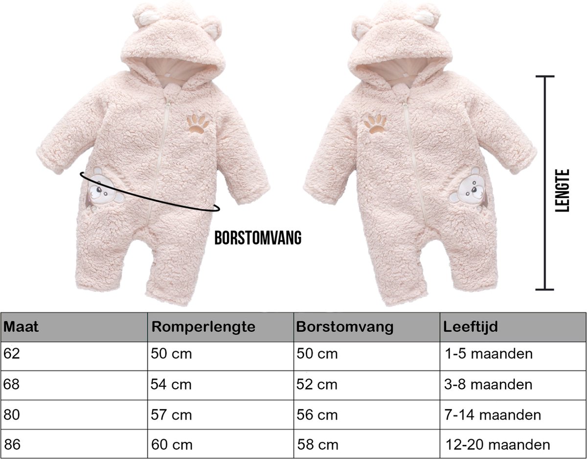Budino® Baby Onesie - Baby Romper - Baby Pyjama - Baby Pakje - Baby Verkleedkleding - Carnavalskleding - Dier - Dear Beer - Beige — afbeelding 6