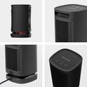 Zwarte Auronic keramische kachel met roterende basis en LED-indicatie. Drie standen.