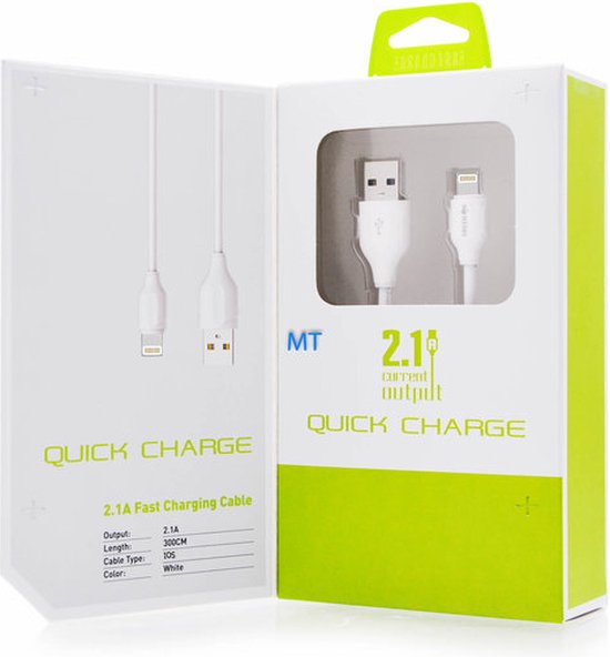 GREEN ON Fast Lightning Cable LS3711x iPhone Oplaadkabel Origineel Lightning naar USB...