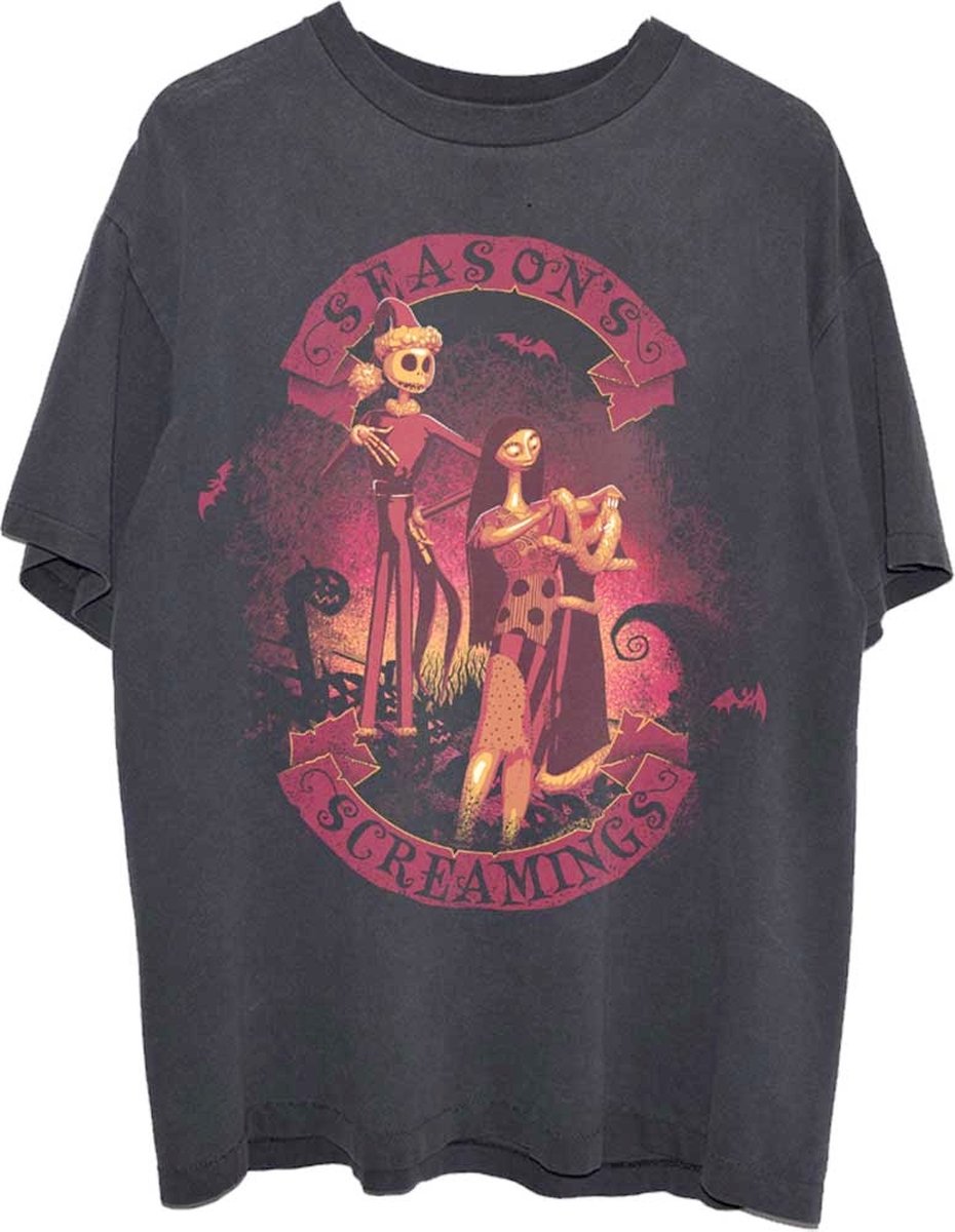 Disney The Nightmare Before Christmas Unisex Tshirt -2XL- Season's Screamings Zwart