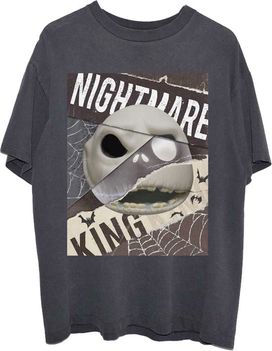 Disney The Nightmare Before Christmas Unisex Tshirt Nightmare Skull Zwart