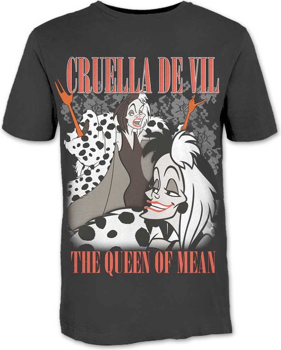 Disney 101 Dalmatians Unisex Tshirt -XL- Cruella Homage Zwart