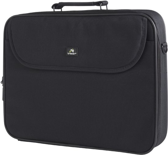 Zwarte laptoptas van Tracer met een flap en handvat.