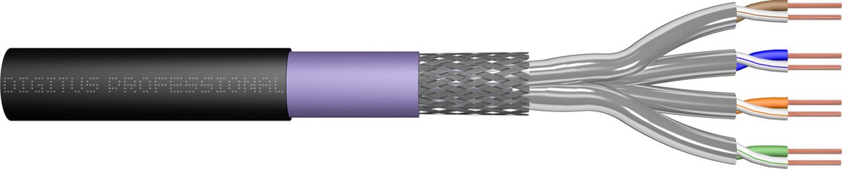 ASSMANN Electronic DK-1741-VH-1-OD 100m Cat7 SF/UTP (S-FTP) Zwart netwerkkabel