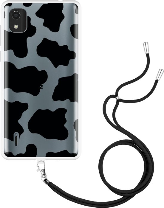 LCEHTOGYE Cover per Nokia C02 + Pellicola Protettiva in Vetro Temperato,Nero Custodie Morbido Silicone Case Ultra Sottile TPU Custodia per Nokia C02 (5,45) - KE161