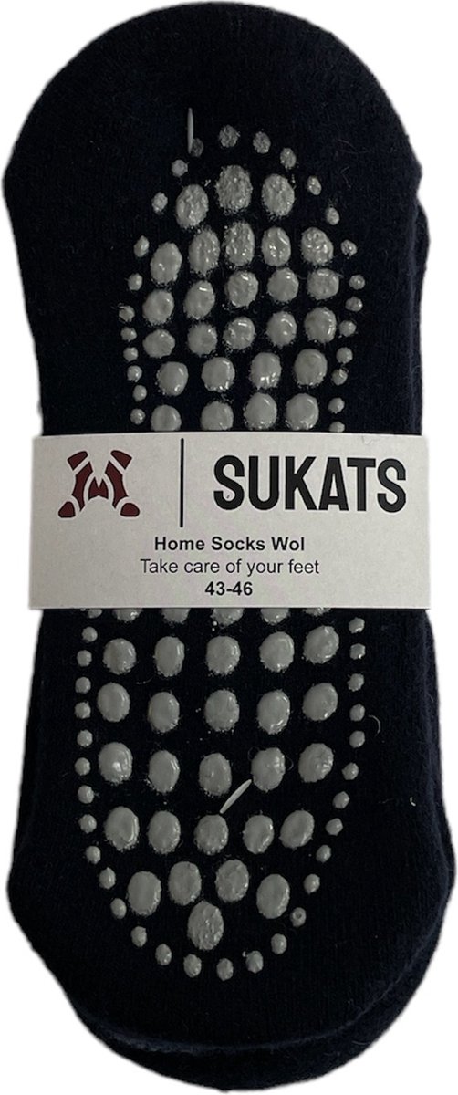 Sukats® Huissokken Kort - Homesocks - 2 Paar - Maat 43-46 - Anti-Slip - Navy - Heren Huissokken - Sloffen