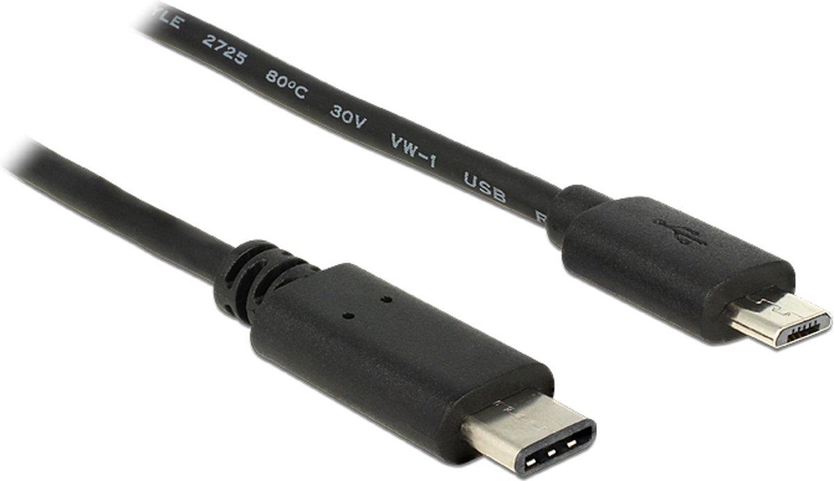 DeLOCK USB 2.0 kabel, USB-C > USB Micro-B 1 meter