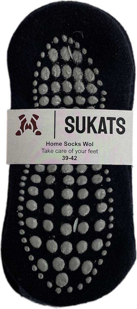 Sukats® Huissokken Kort - Homesocks - 2 Paar - Maat 39-42 - Anti-Slip - Navy - Dames en Heren Huissokken - Slofsokken