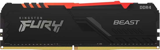Kingston Technology FURY Beast RGB, 16 GB, 2 x 8 GB, DDR4, 3000 MHz, 288-pin DIMM