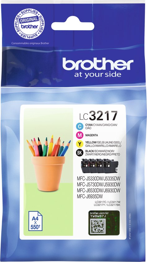 Foto: Brother lc 3217 inktcartridge zwart cyaan magenta geel
