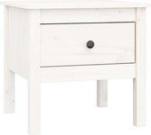 vidaXL Table d'appoint 50 x 50 x 49 cm Bois de pin massif Blanc