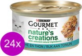 24x Gourmet Nature's Creations - Tonijn in Blik - Kattenvoer - 85g