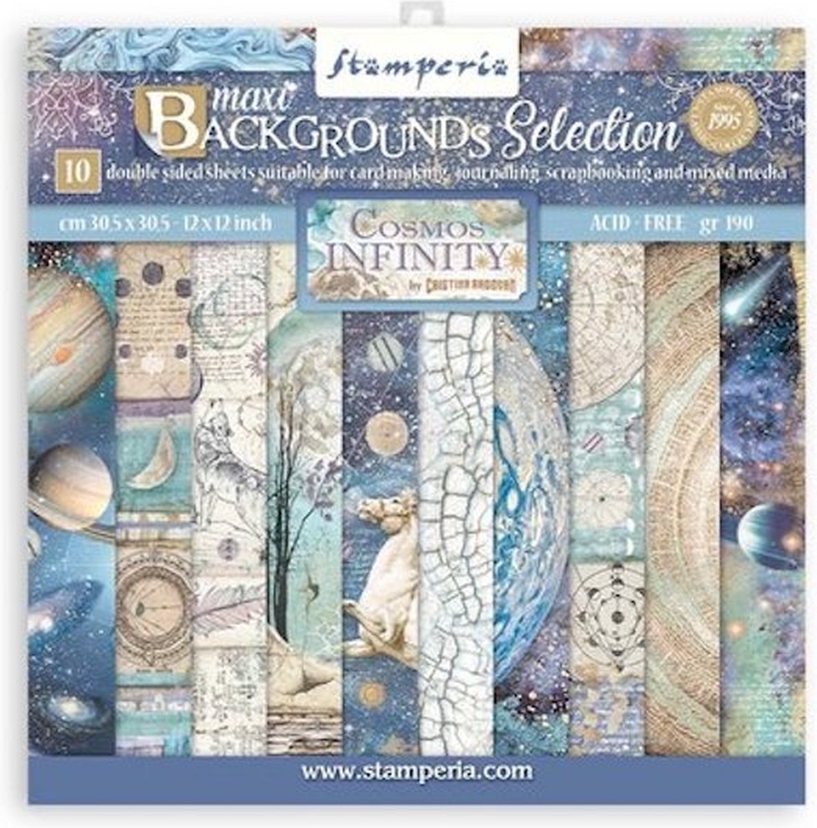 Stamperia - Cosmos Infinity Maxi Background 12x12 Inch Paper Pack (SBBL123)