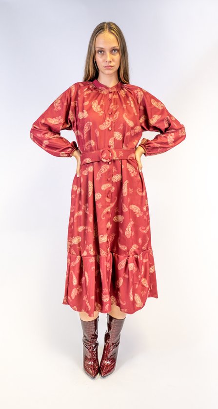 Afraa- Jurk- Winter jurk - wol - Warme jurk - met riem - one size - herfst  jurk -... | bol.com