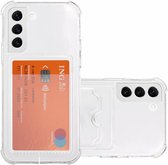 Coque Samsung S22+ Lennexo avec porte-cartes | Étui en Siliconen transparent | Boîtier antichoc | Coque antichoc adaptée pour Samsung S22+ (Plus)