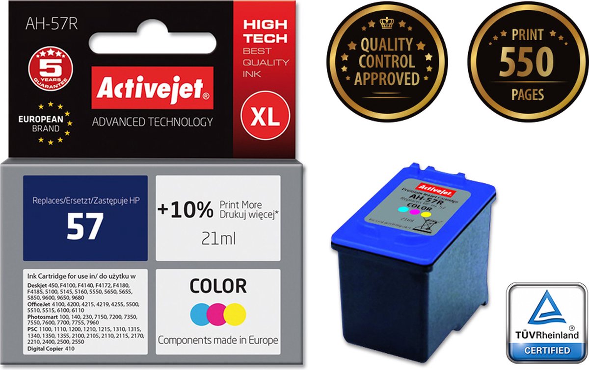 Originele inkt cartridge Activejet AH-57R Cyaan/Magenta/Geel