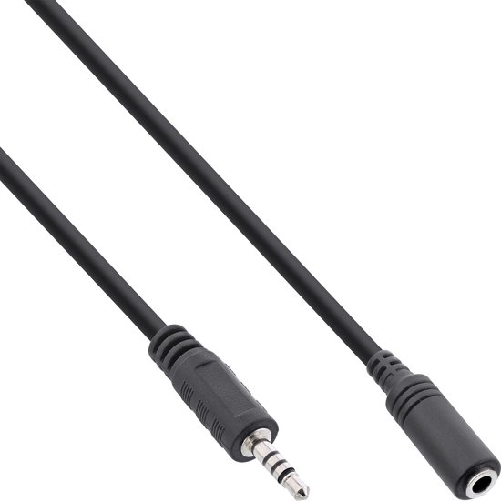 2,5mm Jack 4-polig (m) - 3,5mm Jack 4-polig (v) kabel - 0,20 meter | bol.com