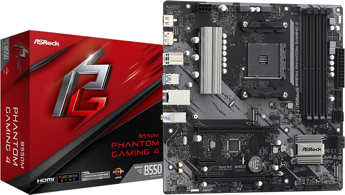 Asrock B550M Phantom Gaming 4 AMD B550 Socket AM4 micro ATX