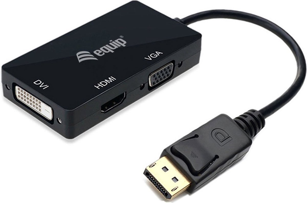 Equip 133441 0,24 m DisplayPort DVI-D + VGA (D-Sub) + HDMI Zwart