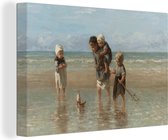 Canvas - Schilderij Oude meesters - Kunst - Kinderen der zee - Jozef Israëls - 90x60 cm - Kamer decoratie - Woonkamer
