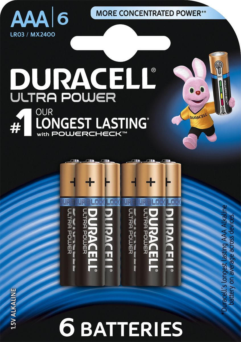 Duracell Ultra alkaline AAA-batterijen, verpakking van 6 - Duracell