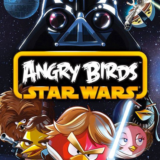 Artwork met Darth Vader, Chewbacca, Luke Skywalker, Leia, Han Solo en stormtroopers.