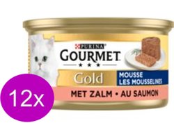 12x Gourmet Gold - Mousse Zalm - Kattenvoer - 85g