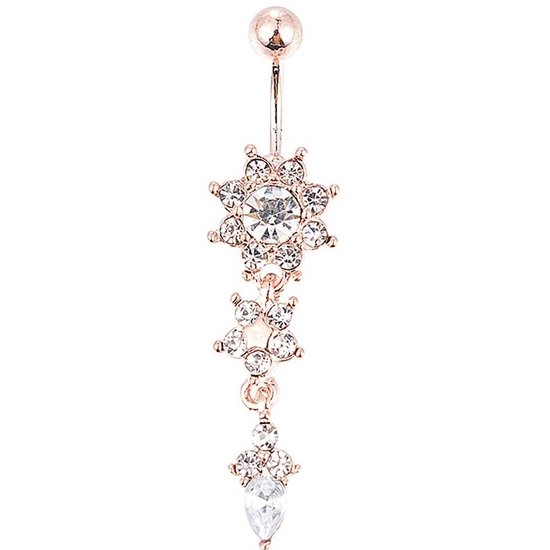 Chirurgisch Staal Buikstaafjes Navel Piercing Ringen Set 10Mm 14G CZ