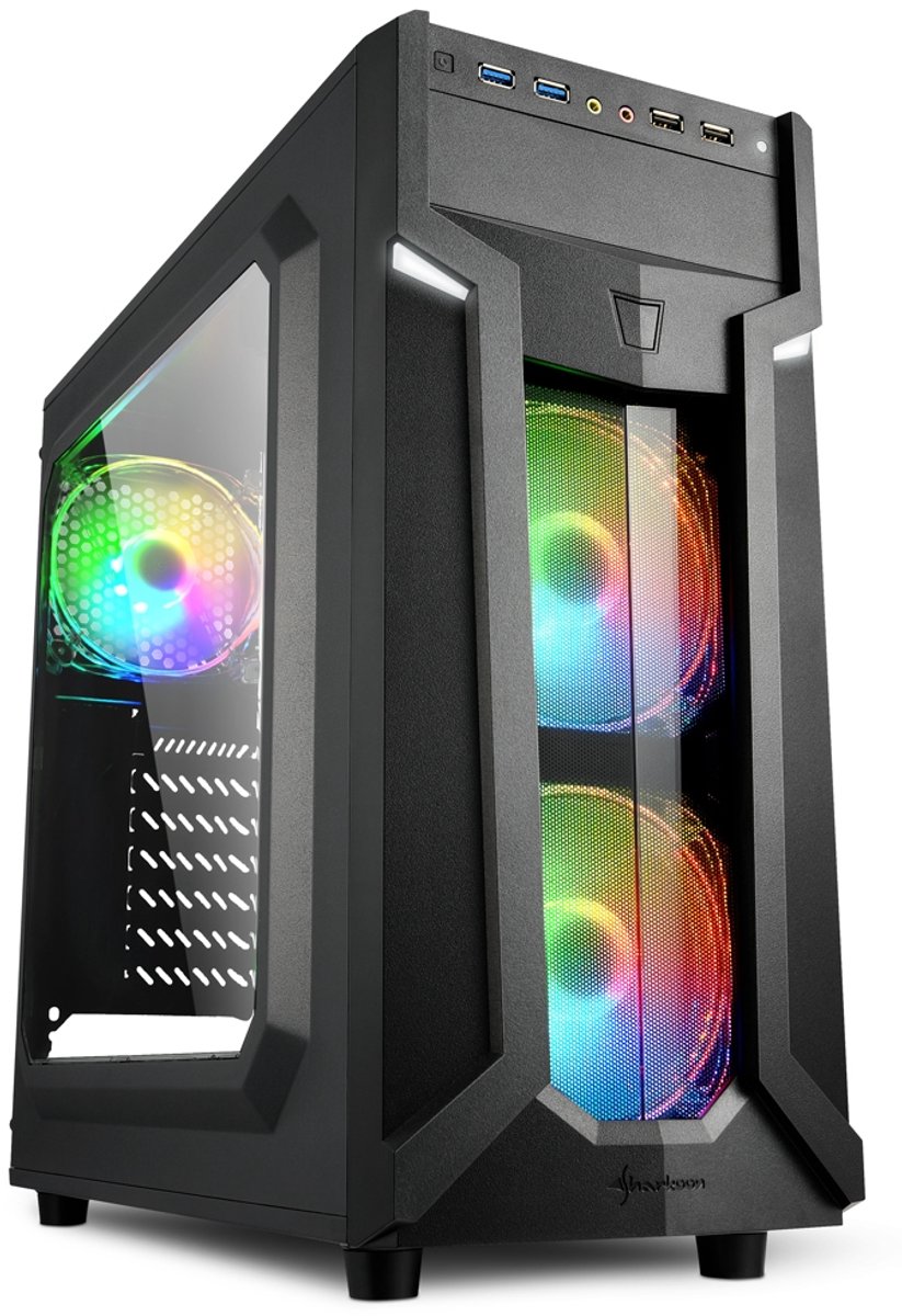 ATX Semi-tower Box Sharkoon VG6-W RGB Black