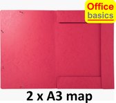 2 x A3 Elastomap Office Basics - extra stevig glans karton - rood