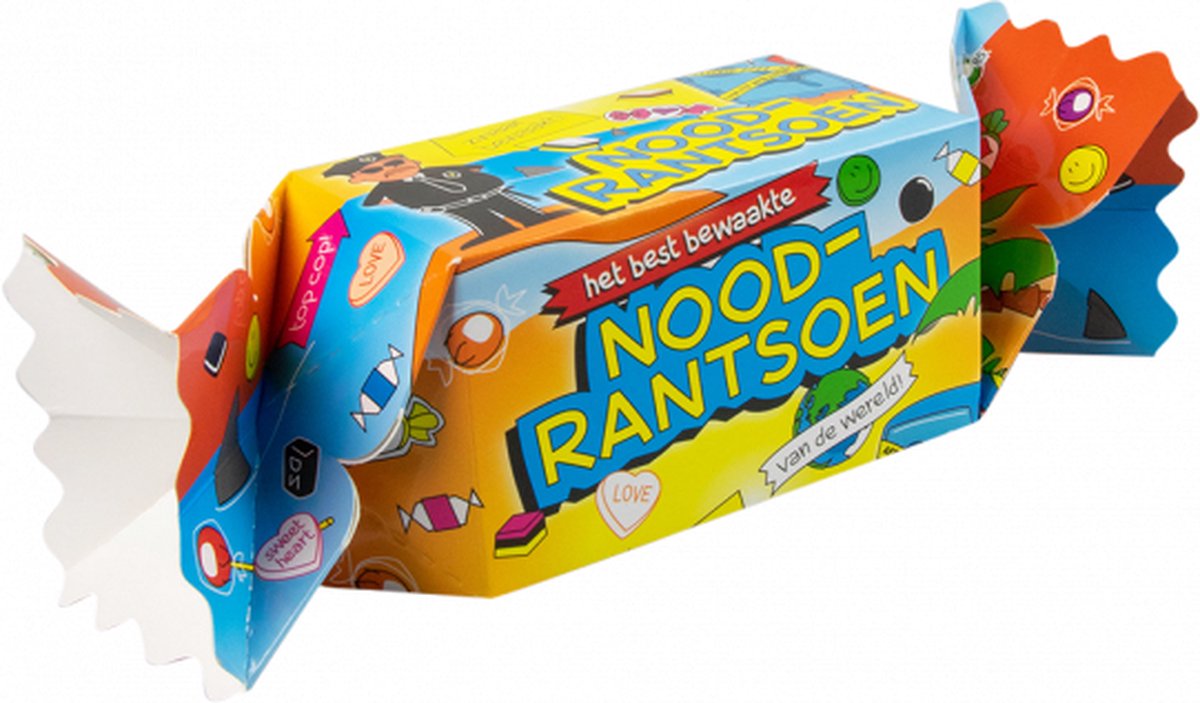 Snoeptoffee - Noodrantsoen - Gevuld met luxe verpakte toffees - In cadeauverpakking met gekleurd lint