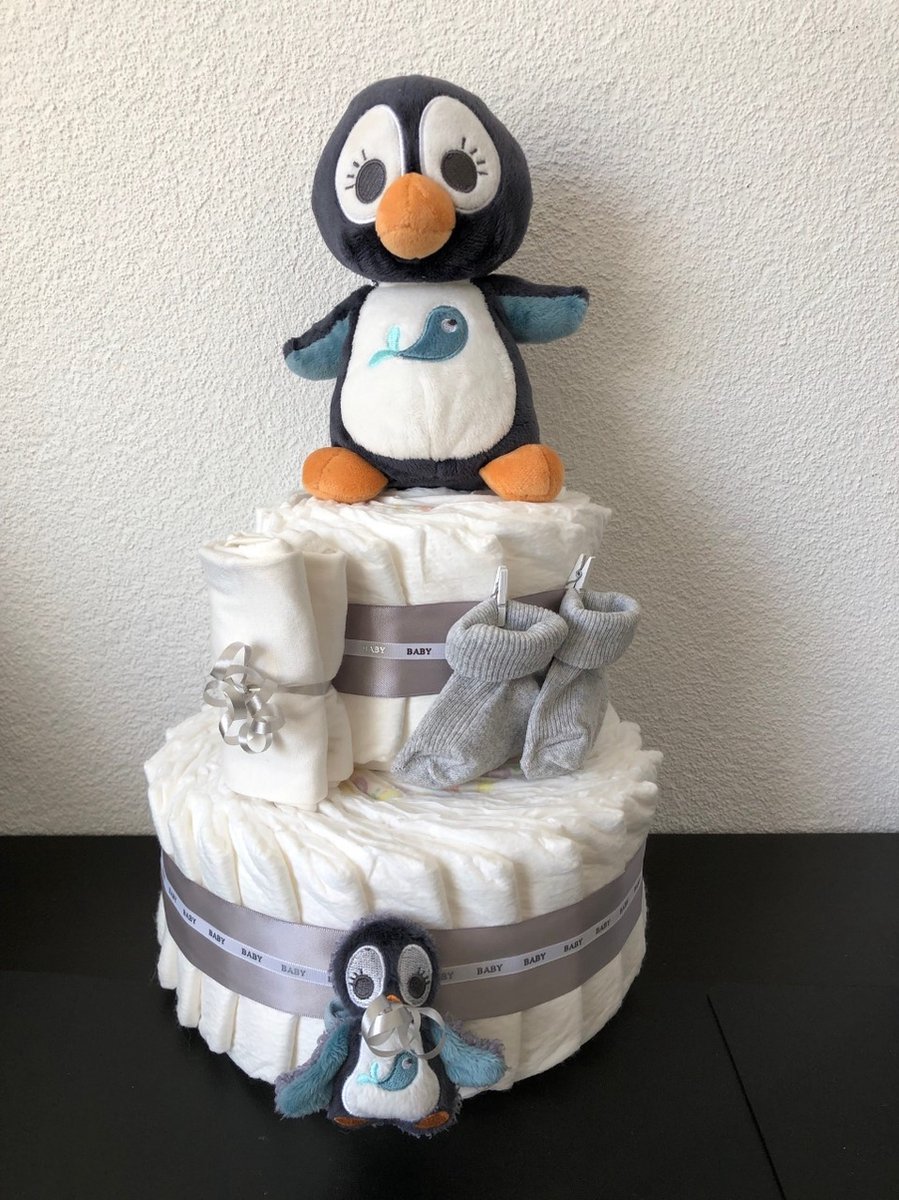 Image of 2-Laags Neutrale Luiertaart Nici Pinguin