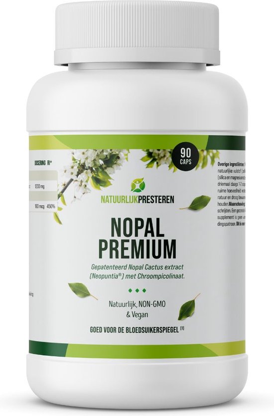 Foto: Nopal premium neopuntia oplosbare vezels uit cactus extract chroompicolinaat vetblokker afslankpillen 90 caps