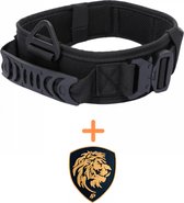 Always Prepared © Pro K9 Halsband + Nederlandse leeuw patch - Hals 45-75 CM - Hondenhalsband - geschikt voor elke hondenriem - voor middel en grote honden - One Size Zwart