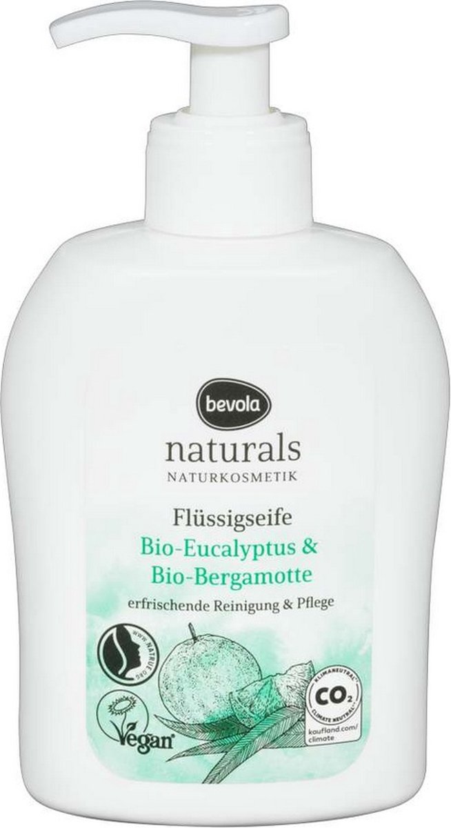 Vloeibaar handzeep bio-eucalyptus en bio-bergamot - vegan - 300 ml Bevola Naturals
