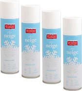 4x Kunstsneeuw Spray, 250 ml - valse sneeuw - kerst - witte sneeuw voor decoratie gebruik.