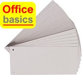 Office Basics Scheidingsstrook - tabbladen - gerecycled karton - grijs - 240x105mm recht - set 100 stuks