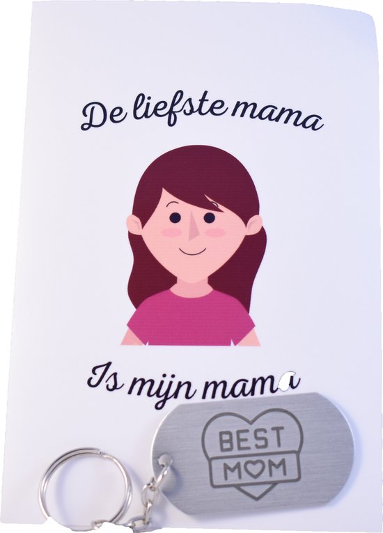 Akyol - Sleutelhanger Best mom - Cadeau voor mama - Leuke kado voor je moeder - Geschenk - Liefde
