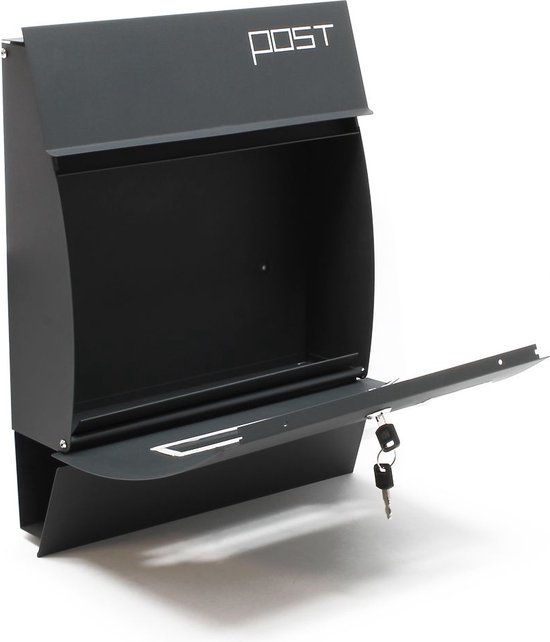 Brievenbus design V17 antraciet postbox mailbox poedergecoat wandbrievenbus