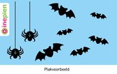 Inepien | herbruikbare raamsticker | Halloween | vleermuis en spin | zwart