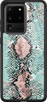 Casimoda® hoesje - Geschikt voor Samsung Galaxy S20 Ultra - Baby Snake - Luxe Hard Case Zwart - Backcover telefoonhoesje - Mint