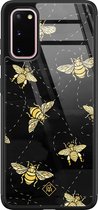 Casimoda® hoesje - Geschikt voor Samsung Galaxy S20 - Bee Yourself - Luxe Hard Case Zwart - Backcover telefoonhoesje - Zwart