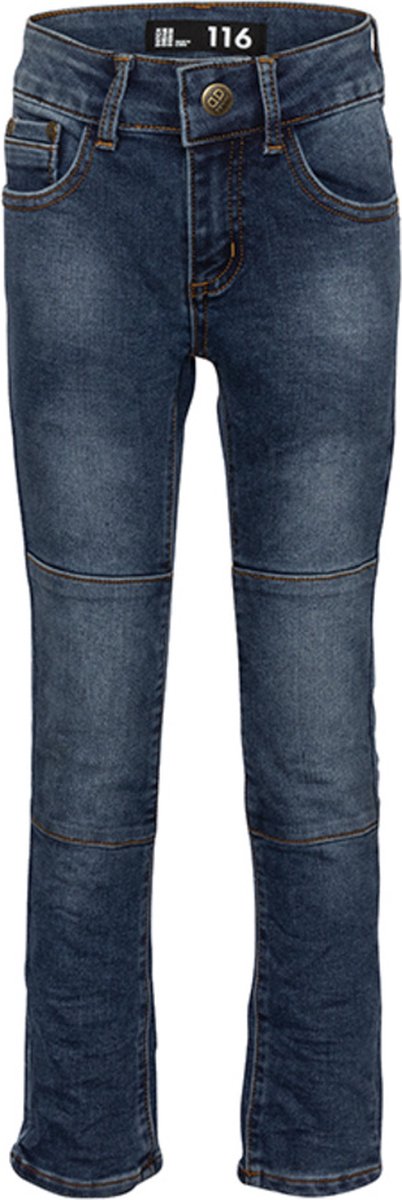 Dutch Dream Denim - Spijkerbroek - KIWANGO - EXTRA SLIM FIT Jogg jeans met dubbele laag stof op de knieën - blauwe wassing - Maat 116
