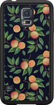 Casimoda® hoesje - Geschikt voor Samsung Galaxy S5 - Fruit / Sinaasappel - Zwart TPU Backcover - Geen opdruk - Multi