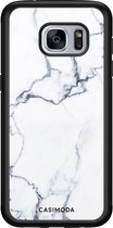 Casimoda® hoesje - Geschikt voor Samsung Galaxy S7 - Marmer Grijs - Zwart TPU Backcover - Marmer - Grijs