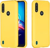 Voor Motorola Moto E6s (2020) Pure Color Vloeibare siliconen schokbestendige volledige dekking beschermhoes (geel)